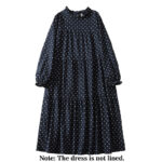 Buddha Stones Spring White Dot Pattern Ruffle Crew Neck Cotton Linen Midi Dress With Pockets - image 12