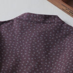 Buddha Stones Printing Floral Pattern Accordion Pleats Design Cotton Linen Midi Dress With Pockets - image 10