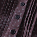 Buddha Stones Printing Floral Pattern Accordion Pleats Design Cotton Linen Midi Dress With Pockets - image 12