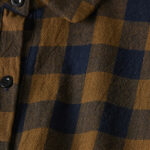 Buddha Stones Casual Contrast Color Plaid Buttons Design Cotton Linen Midi Dress With Pockets - image 4