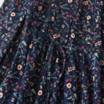 Buddha Stones Ethnic Printing Floral Lace-Up Design Cotton Linen Midi Dress - image 5