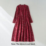 Buddha Stones Ethnic Printing Floral Lace-Up Design Cotton Linen Midi Dress - image 10