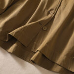 Buddha Stones Pure Color Hooded Buttons Women's Cotton Jacket With Pockets - image 5