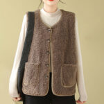 Buddha Stones Double-sided Style Women's Viscose Fiber Vest Waistcoat With Pockets - image 3