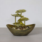 Buddha Stones Lotus Leaf Shaped Waterfall Fountain Tabletop Ornaments With LED Light Home Office Desktop Decoration - image 28