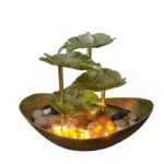 Buddha Stones Lotus Leaf Shaped Waterfall Fountain Tabletop Ornaments With LED Light Home Office Desktop Decoration - image 29