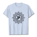 Buddha Stones Symmetry Mandala Om Symbol Pattern Tee Cotton T-shirt - LightCyan - 2XL - image 19