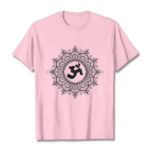 Buddha Stones Symmetry Mandala Om Symbol Pattern Tee Cotton T-shirt - LightPink - 2XL - image 13