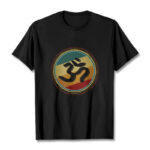 Buddha Stones Vibrant Color Simple Circular Mandala Pattern Om Symbol Tee Cotton T-shirt - Black - 2XL - image 5