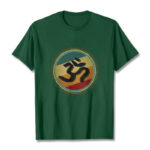 Buddha Stones Vibrant Color Simple Circular Mandala Pattern Om Symbol Tee Cotton T-shirt - ForestGreen - 2XL - image 11