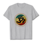 Buddha Stones Vibrant Color Simple Circular Mandala Pattern Om Symbol Tee Cotton T-shirt - LightGrey - 2XL - image 20