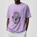 Buddha Stones Hamsa Hand Yin Yang Pattern Om Symbol Tee Cotton T-shirt - image 18