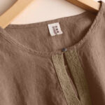 Buddha Stones Casual Plain Women's Hollow Crew Neck Design Three Quarter Sleeve Shirt - image 11