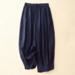 Buddha Stones Casual Loose Double Layer 7-8 Length Cropped Pants Women's Pants With Pockets - MidnightBlue - US8-10，UK/AU12-14，EU40-42 (2XL) - image 7