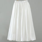 Buddha Stones Summer Retro Pure Color Tassel Design Women's Skirt With Pockets - image 7