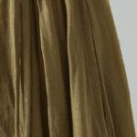 Buddha Stones Summer Retro Pure Color Tassel Design Women's Skirt With Pockets - image 3