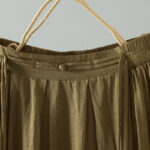 Buddha Stones Summer Retro Pure Color Tassel Design Women's Skirt With Pockets - image 5