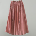 Buddha Stones Summer Retro Pure Color Tassel Design Women's Skirt With Pockets - Salmon - US12，UK/AU16，EU44 (2XL) - image 12