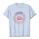 Buddha Stones Mandala Pink Lotus Pattern Tee Cotton T-shirt - LightCyan - 2XL - image 19