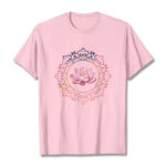 Buddha Stones Mandala Pink Lotus Pattern Tee Cotton T-shirt - LightPink - 2XL - image 13
