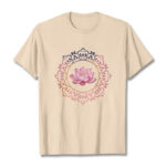 Buddha Stones Mandala Pink Lotus Pattern Tee Cotton T-shirt - Bisque - 2XL - image 9