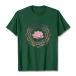 Buddha Stones Mandala Pink Lotus Pattern Tee Cotton T-shirt - ForestGreen - 2XL - image 11