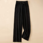 Buddha Stones Women's Fall Pure Color Wide Leg Cotton Pants With Pockets - Black - US14，UK/AU18，EU46 (4XL) - image 11
