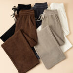 Buddha Stones Women's Fall Pure Color Wide Leg Cotton Pants With Pockets - image 17