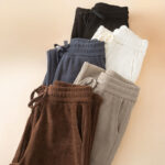 Buddha Stones Women's Fall Pure Color Wide Leg Cotton Pants With Pockets - image 19