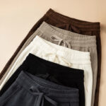 Buddha Stones Women's Fall Pure Color Wide Leg Cotton Pants With Pockets - image 18