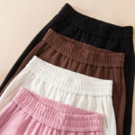 Buddha Stones Women's Plain High Waist Design Wide Leg Cotton Pants With Pockets - image 20
