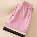 Buddha Stones Women's Plain High Waist Design Wide Leg Cotton Pants With Pockets - image 18
