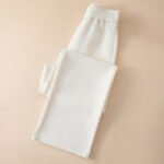 Buddha Stones Women's Plain High Waist Design Wide Leg Cotton Pants With Pockets - image 6