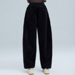 Buddha Stones Women's Fall Plain Ankle-Length Simple DesignCorduroy Cotton Pants With Pockets - image 6
