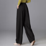 Buddha Stones Women's Casual Vintage Plain Drawstring Carrot Design Cotton Linen Pants With Pockets - image 11