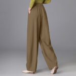 Buddha Stones Women's Casual Vintage Plain Drawstring Carrot Design Cotton Linen Pants With Pockets - image 17