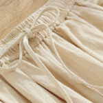 Buddha Stones Women's Casual Vintage Plain Drawstring Carrot Design Cotton Linen Pants With Pockets - image 5