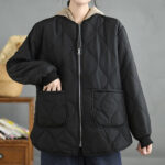 Buddha Stones Women's Casual Plain Zipper Design Cotton Jacket With Pockets - image 16