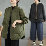 Buddha Stones Women's Casual Plain Zipper Design Cotton Jacket With Pockets - image 18