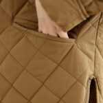 Buddha Stones Women's Casual Plain Buttons Design Cotton Thermal Diamond-quilted Jacket With Pockets - image 9