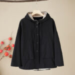 Buddha Stones Women's Plain Color Hoodie Cotton Thermal Fleece-Lined Jacket With Pockets - Black - US6，UK/AU10，EU38 (XL) - image 7
