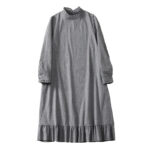 Buddha Stones Causal Plaid Pattern Pleated Ruffled Design Cotton Midi Dress With Pockets - image 10