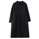 Buddha Stones Plain Buttons Design Women's Cotton Corduroy Fleece-Lined Coat With Pockets - image 9