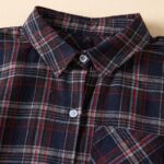 Buddha Stones Spring Color Contrast Plaid Pattern Lapel Cotton Midi Dress With Pockets - image 23