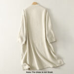 Buddha Stones Spring Vintage Diagonal Closure Frog Buttons Design Cotton Midi Dress - image 8