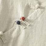Buddha Stones Spring Vintage Diagonal Closure Frog Buttons Design Cotton Midi Dress - image 11