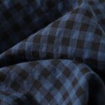 Buddha Stones Retro Contrasting Color Plaid Puff Sleeve Cotton Linen Midi Dress With Pockets - image 6