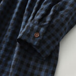 Buddha Stones Retro Contrasting Color Plaid Puff Sleeve Cotton Linen Midi Dress With Pockets - image 8