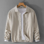 Buddha Stones Ribbed Long Sleeve Design Men's Cotton Linen Jacket Shirt With Pockets - Linen - US/UK/AU42，EU52 (3XL) - image 1
