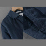 Buddha Stones Ribbed Long Sleeve Design Men's Cotton Linen Jacket Shirt With Pockets - image 15